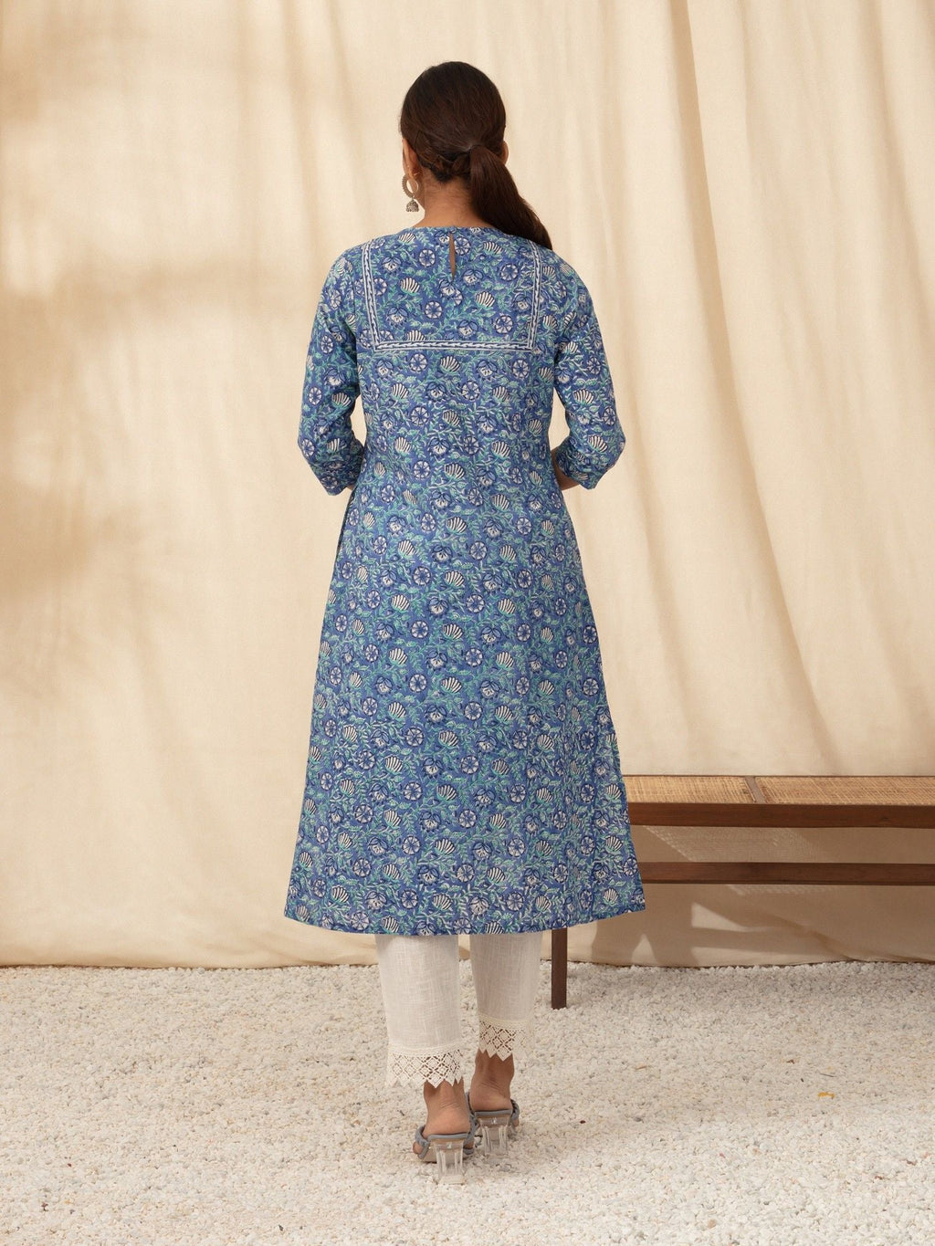 Likha Blue Hand Block Printed Co-ord Set LIKSKD78 (Set of 2)