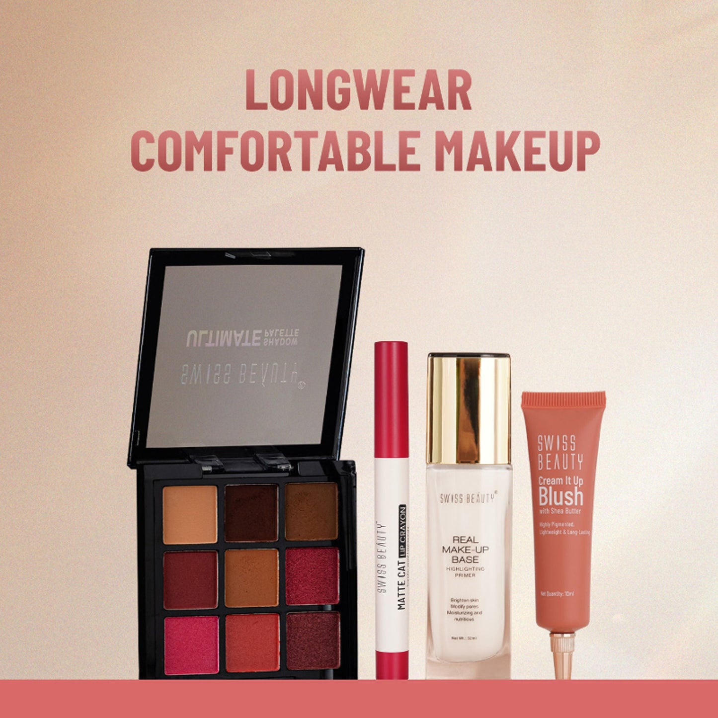 Swiss Beauty Cream It Up Blusher With Shea Butter , Multi-Functional , Matte Finish - 1 Rosy Cheeks