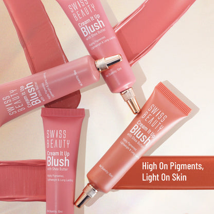 Swiss Beauty Cream It Up Blusher With Shea Butter , Multi-Functional , Matte Finish - 3 Cheeky Peach