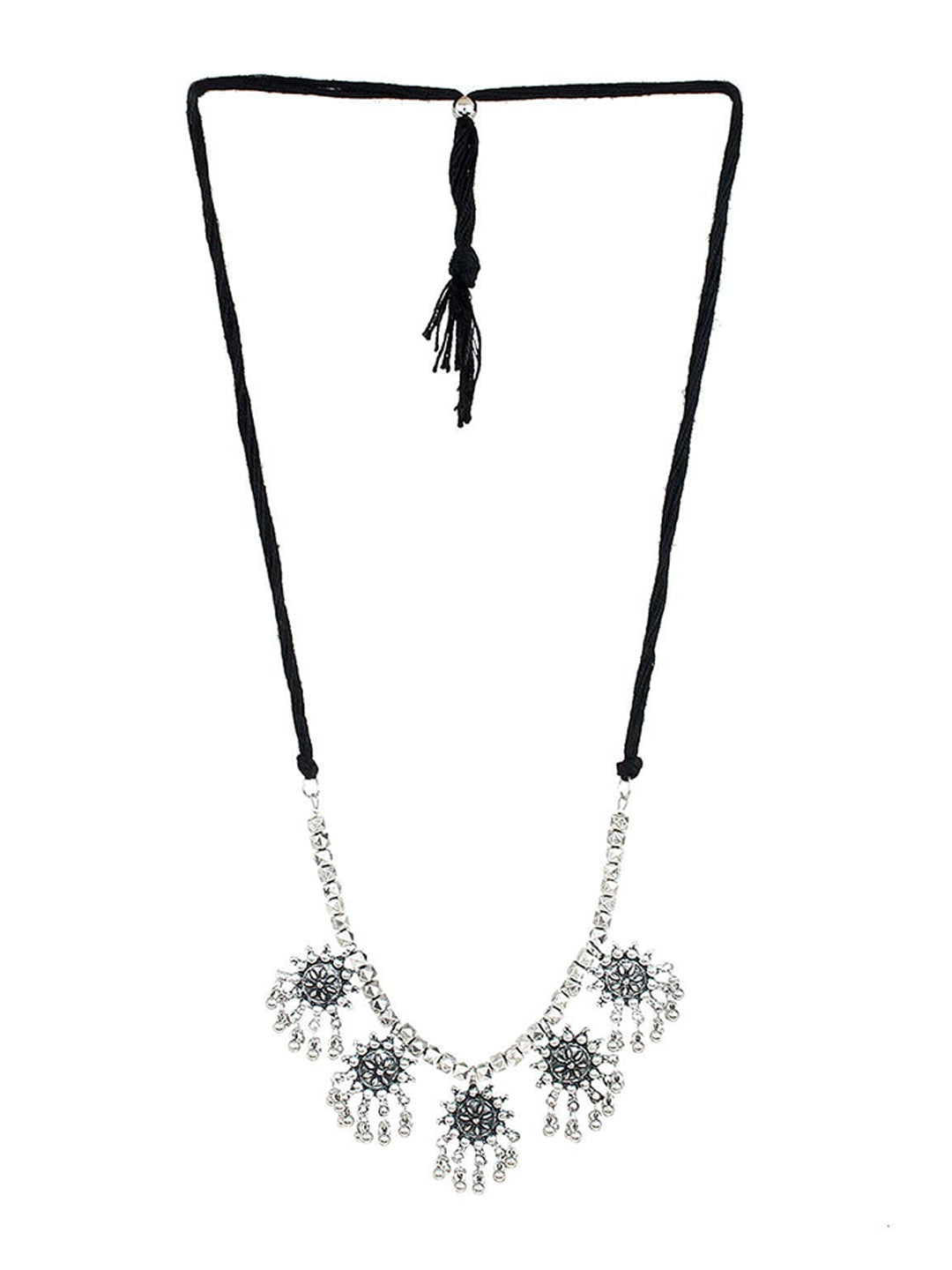 Cardinal Silver-Toned Oxidised Jewellery Set