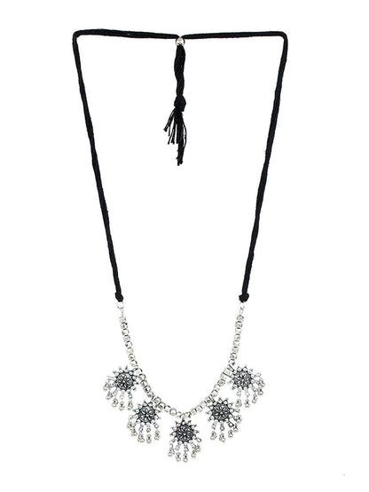 Cardinal Silver-Toned Oxidised Jewellery Set