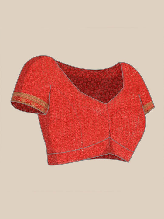Fabmora Ethnic Motifs Embroidered Net Saree