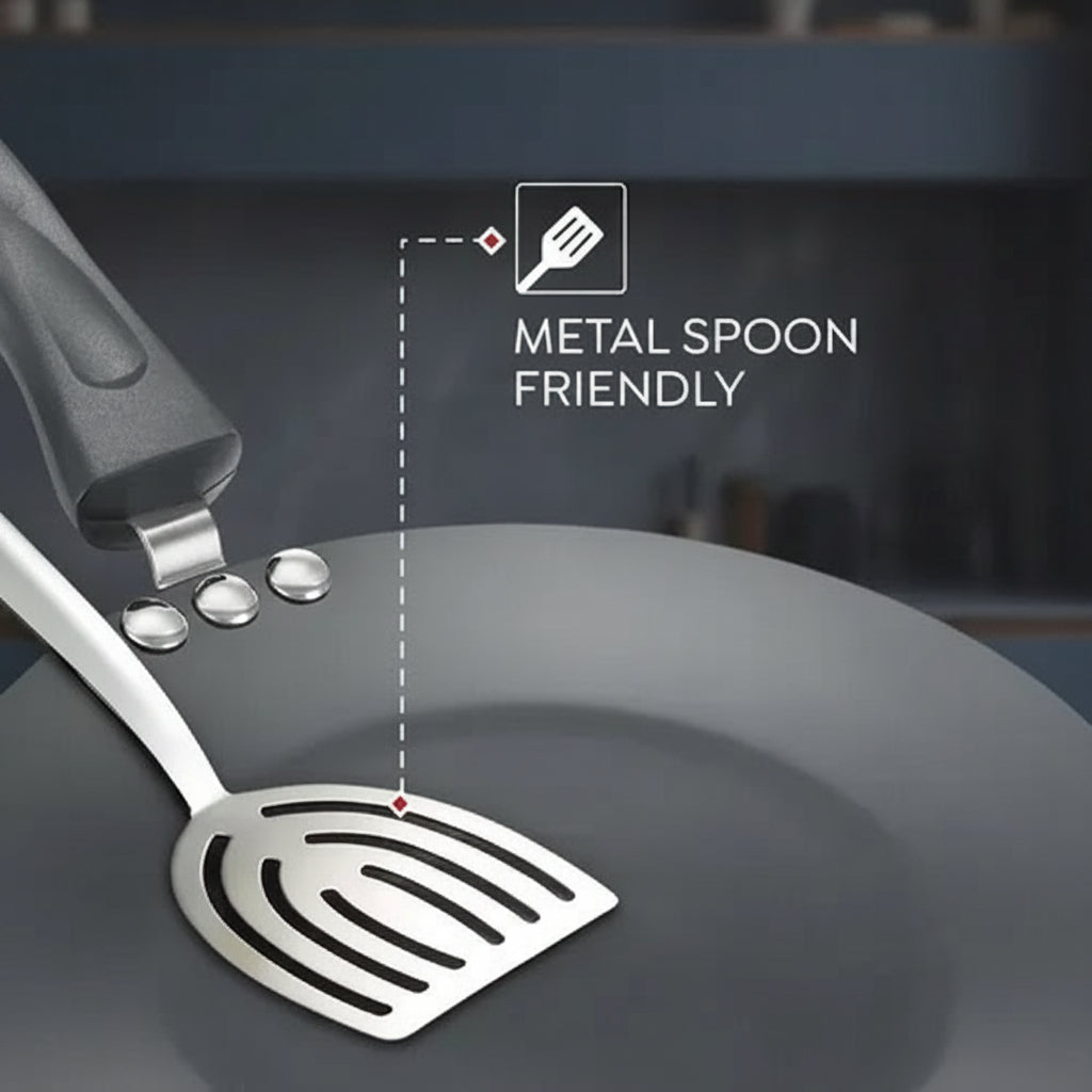 Judge by Prestige 25cm Hard Anodised Vista Concave Tawa Gas & Induction Metal Spoon Friendly