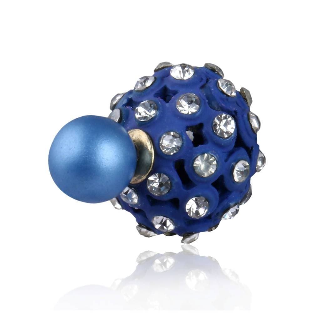 Trendoo Jewelry Gold-Polished Stylish Fancy Blue Studs