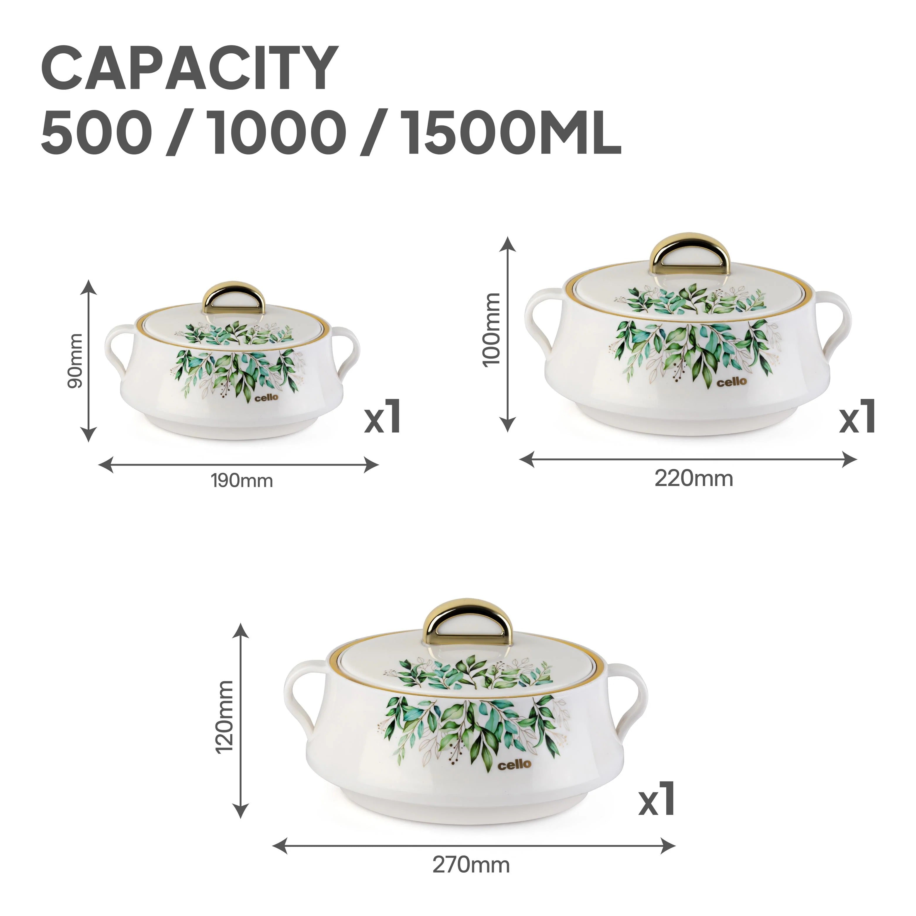 Cello Midas Insulated Casserole Set of 3