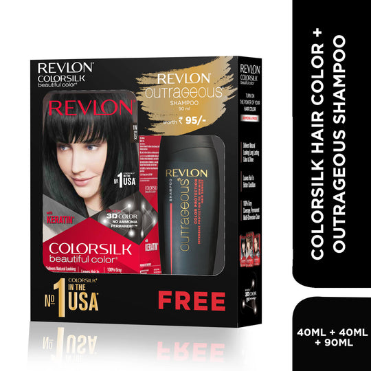 Revlon ColorSilk with Keratin (with Outrageous Shampoo) - 90  ml