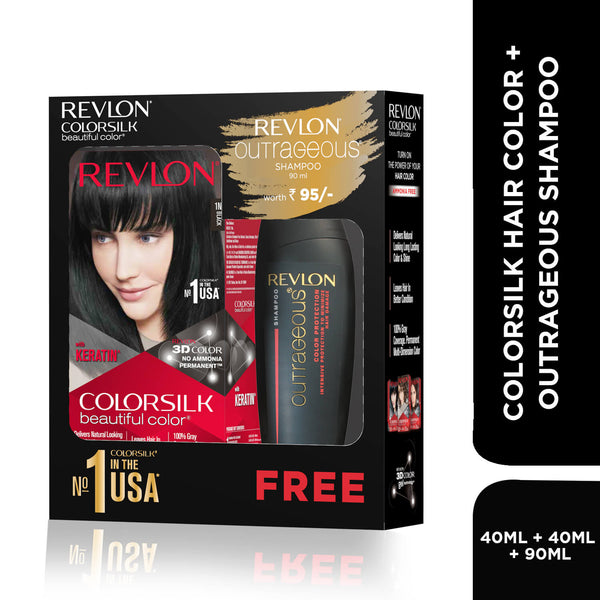 Revlon ColorSilk with Keratin (with Outrageous Shampoo) - 90  ml