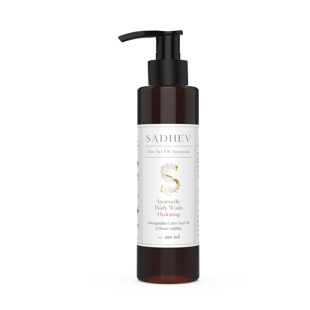 Sadhev Ayurvedic Body Wash Hydrating – Ashwagandha, Celery Seed Oil & Rosa Centifolia