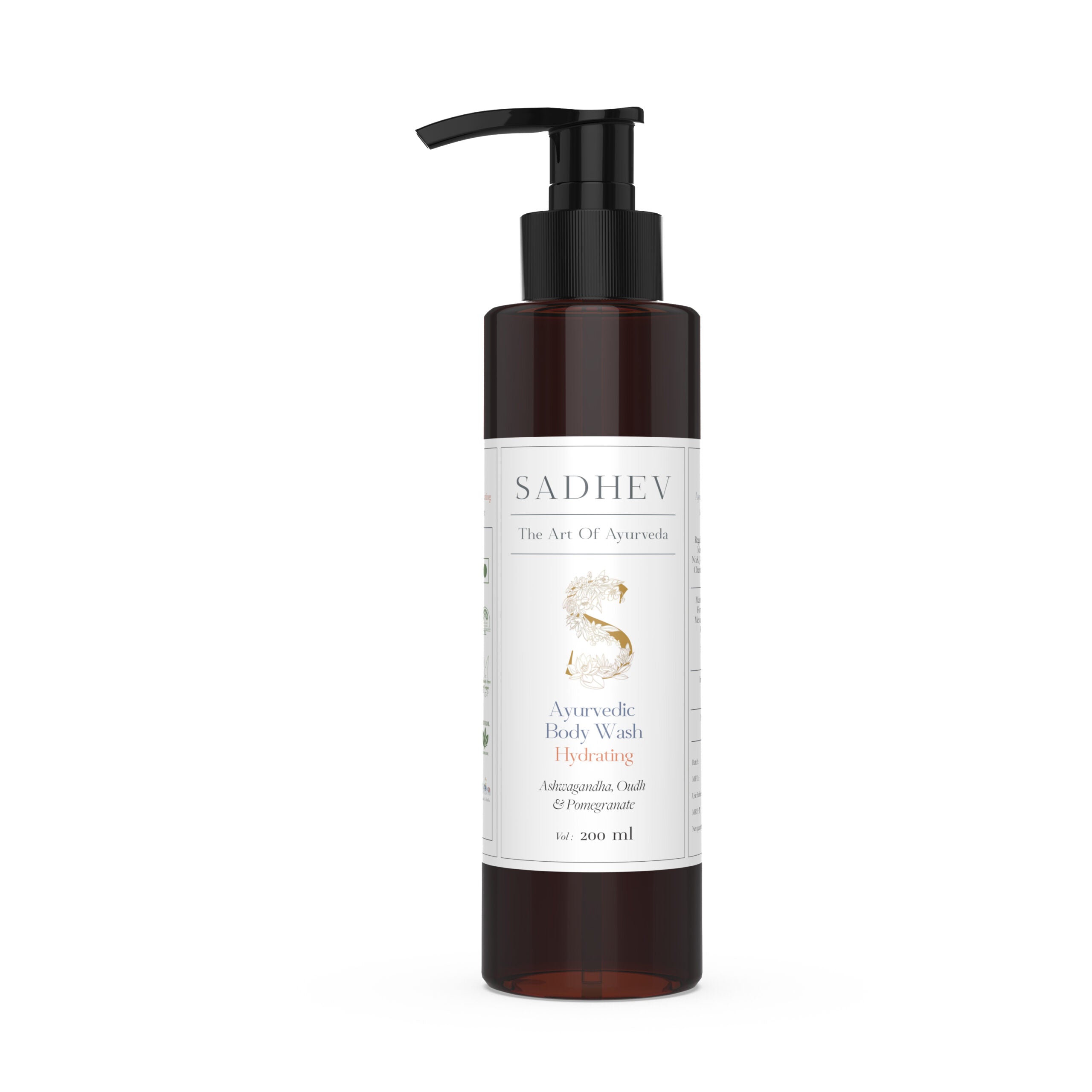 Sadhev Ayurvedic Body Wash Hydrating – Ashwagandha, Oudh & Pomegranate