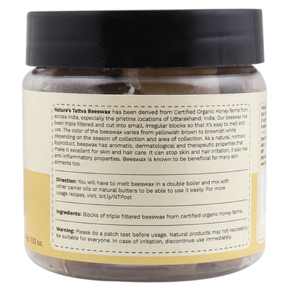 Tattvalogy Pure Beeswax Blocks in Jar Packaging, Perfect for Making Lip Balm, Lotion Bars
