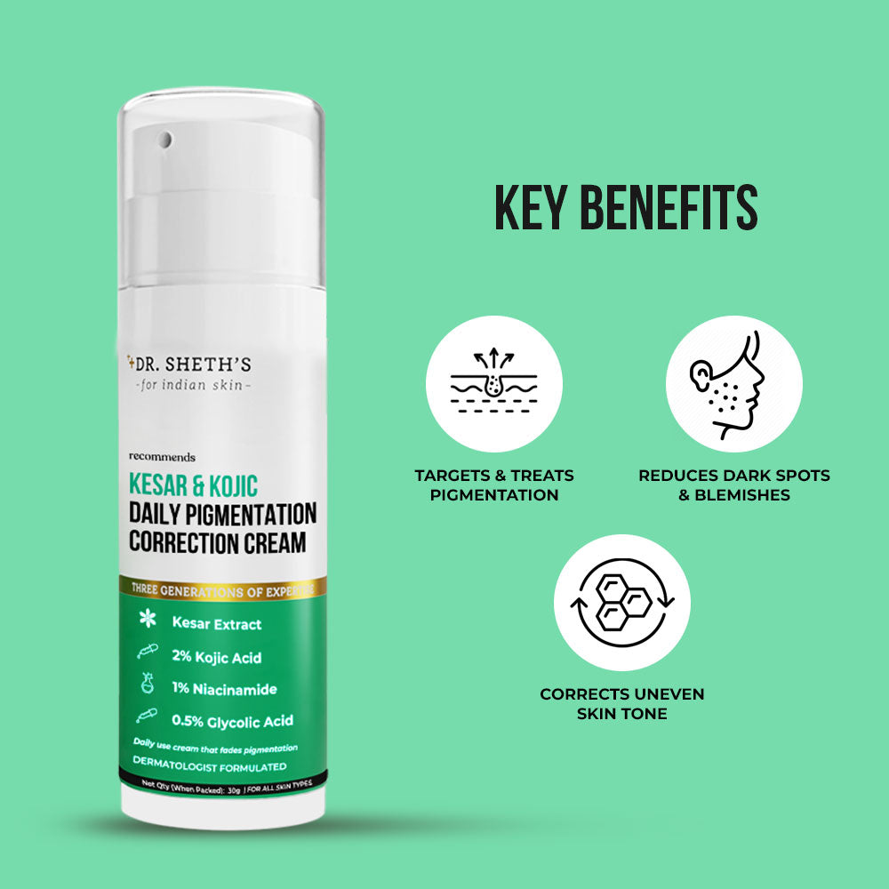 Dr. Shethâ€™s Kesar & Kojic Daily Pigmentation Correction Cream - 30 gms