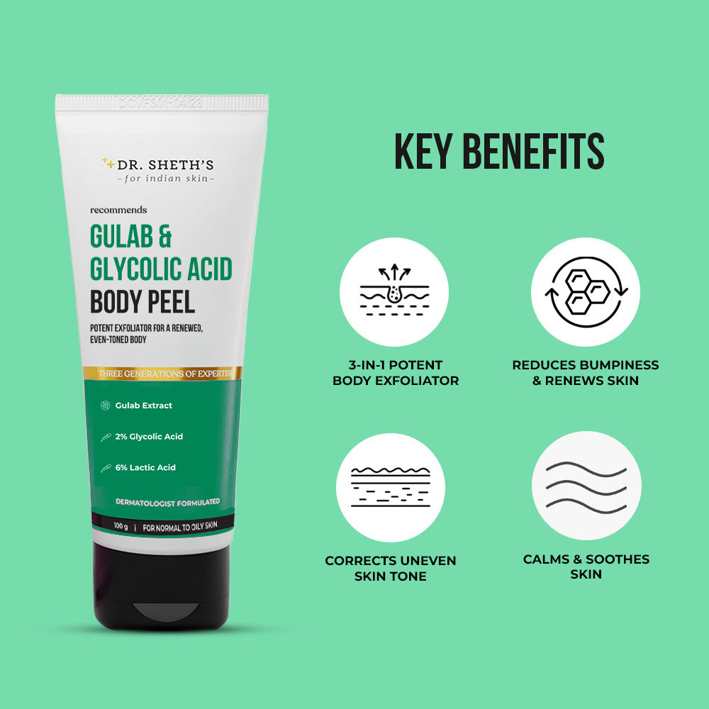 Dr. Shethâ€™s Gulab & Glycolic Acid Body Peel - 100 gms