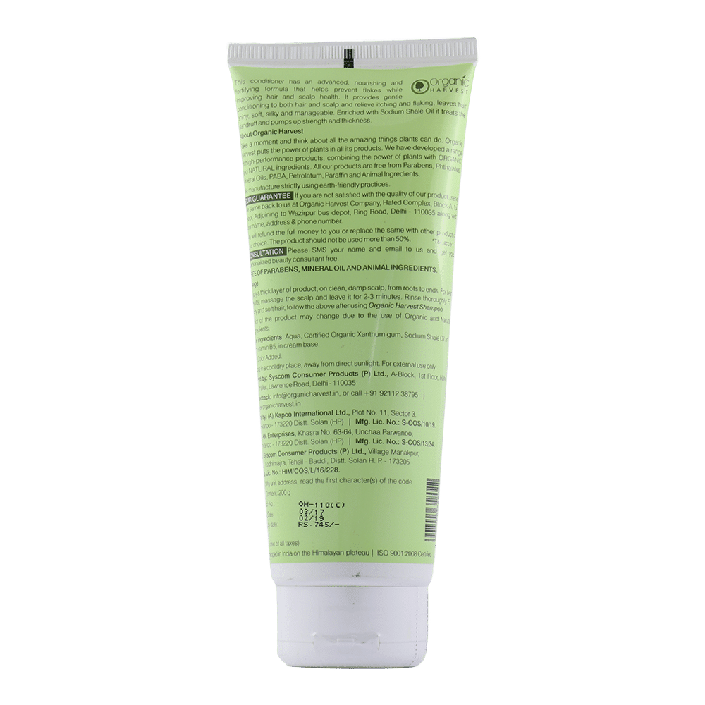 Organic Harvest Conditioner for Dandruff free Hair  Sodium Shale Oil - 200 ml