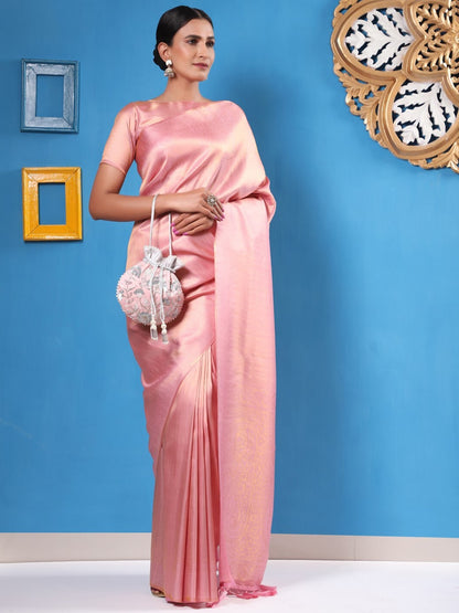 Masq Peach-Coloured & Grey Embroidered Potli Clutch