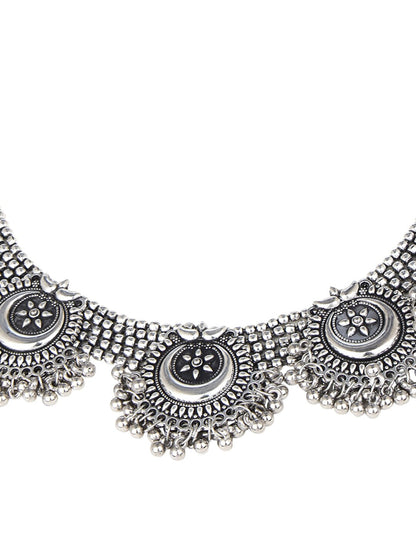 Cardinal Silver Oxidized Jewellery Set