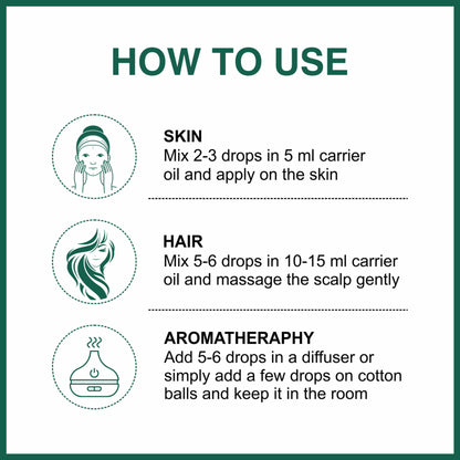 She Essentials Rosemary Essential Oil For Hair Growth & Longer Hair - 100% Pure & Natural