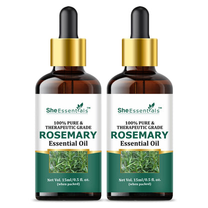 She Essentials Rosemary Essential Oil For Hair Growth & Longer Hair - 100% Pure & Natural