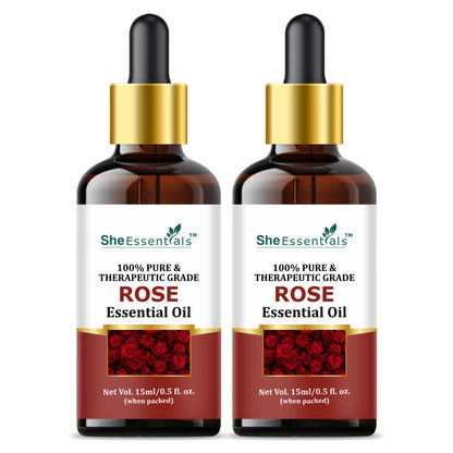 She Essentials Rose Essential Oil For Glowing & Brightening Skin - 100% Natural