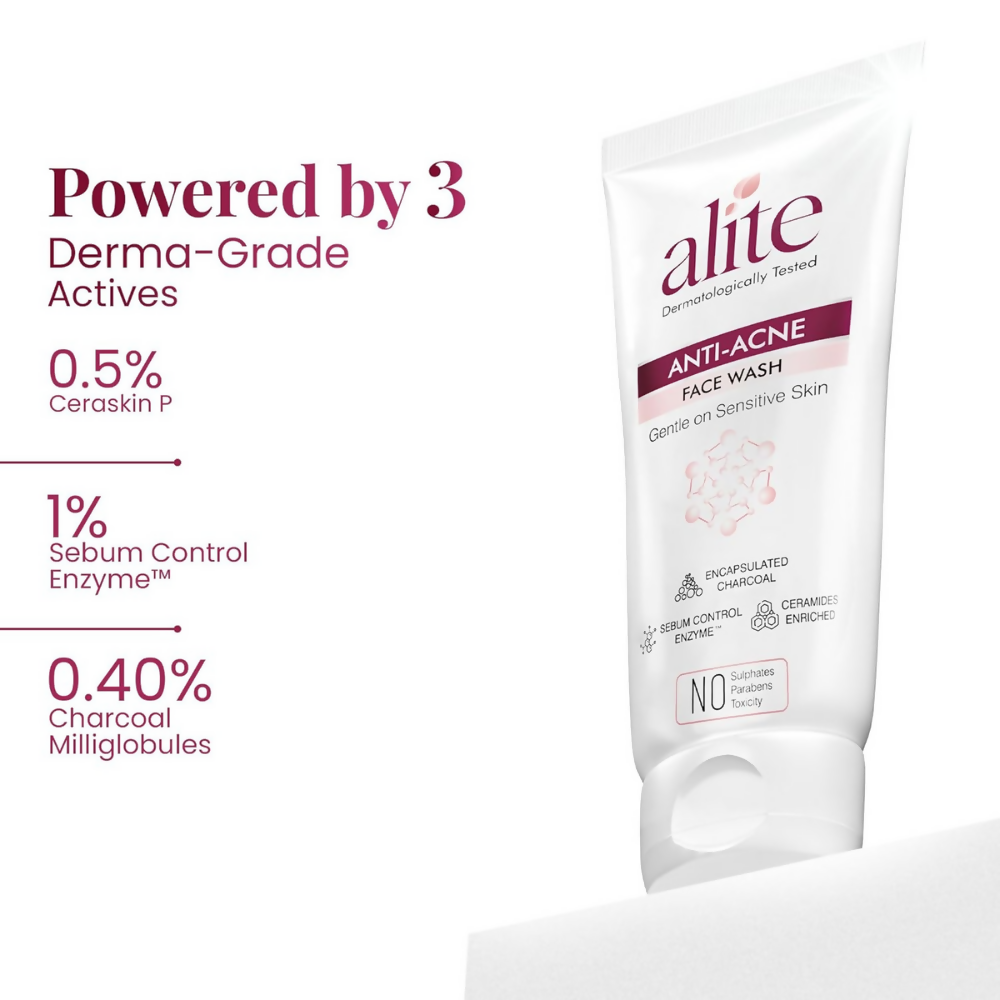 Alite Anti-Acne 5-in-1 Face Wash - Encapsulated Charcoal, Sebum Control Enzyme & Ceramides