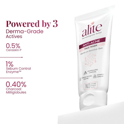 Alite Anti-Acne 5-in-1 Face Wash - Encapsulated Charcoal, Sebum Control Enzyme & Ceramides