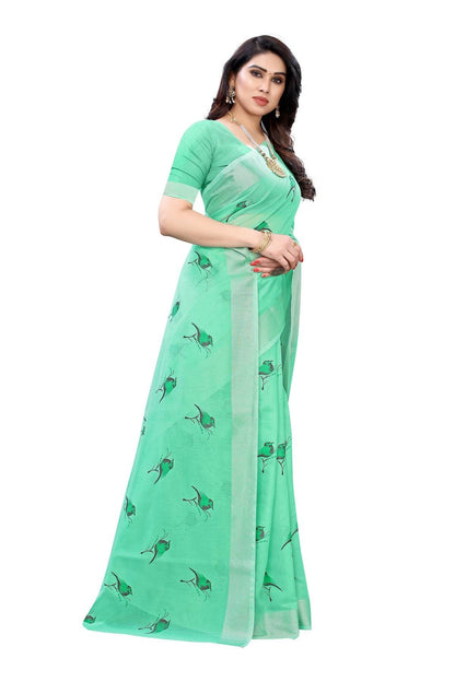 Vamika Green Chanderi Designer Saree (SERIN GREEN)