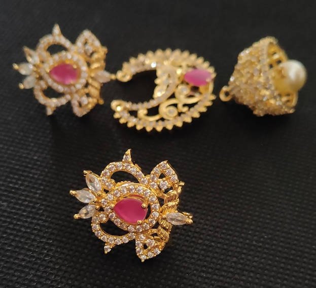 AD Rubies Designer 4 in 1 earrings