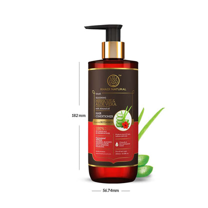 Khadi Natural Hibiscus & Aloe Vera Hair Conditioner - Parabens, Silicones, Sulphate, Color, Salt & Artificial Fragrance Free-310 ml