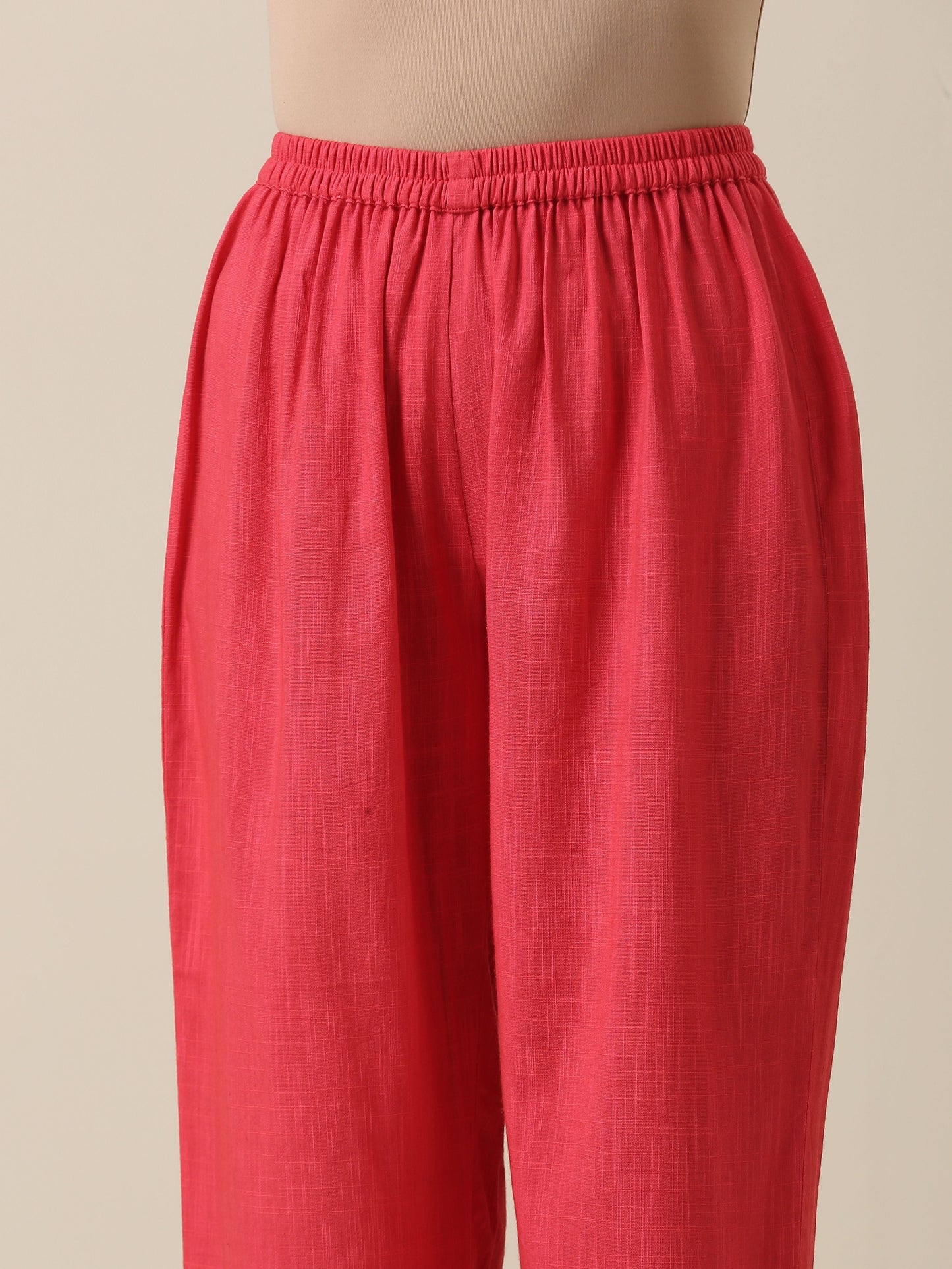 trueBrowns Bright Pink Slub Texture Baggy Sleeve Co-Ord Set | Relove