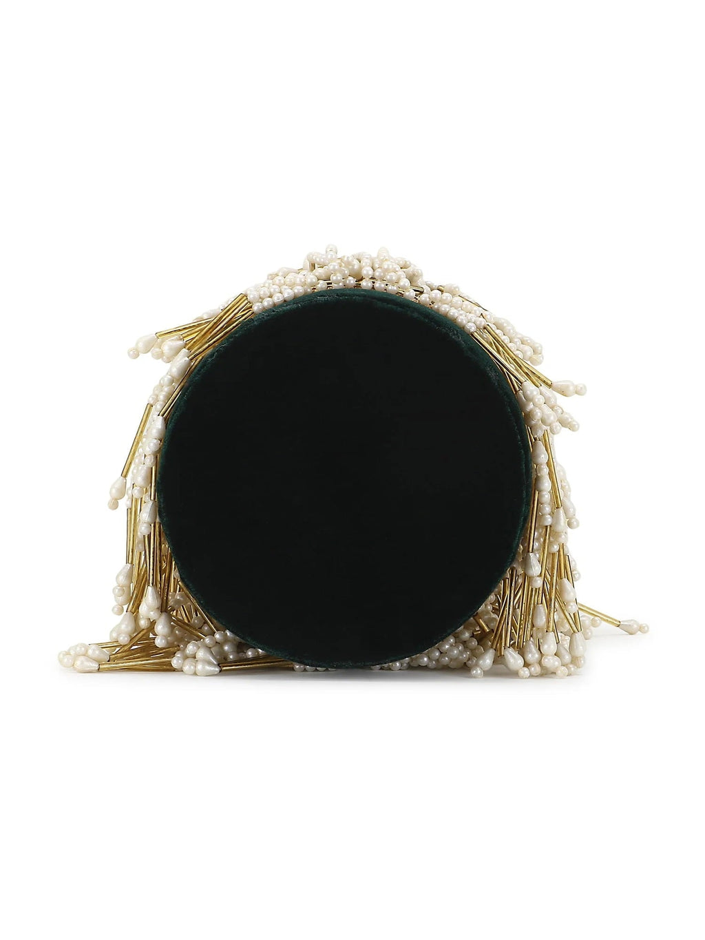 Dangle Chevron Embellished Velvet Potli Bag