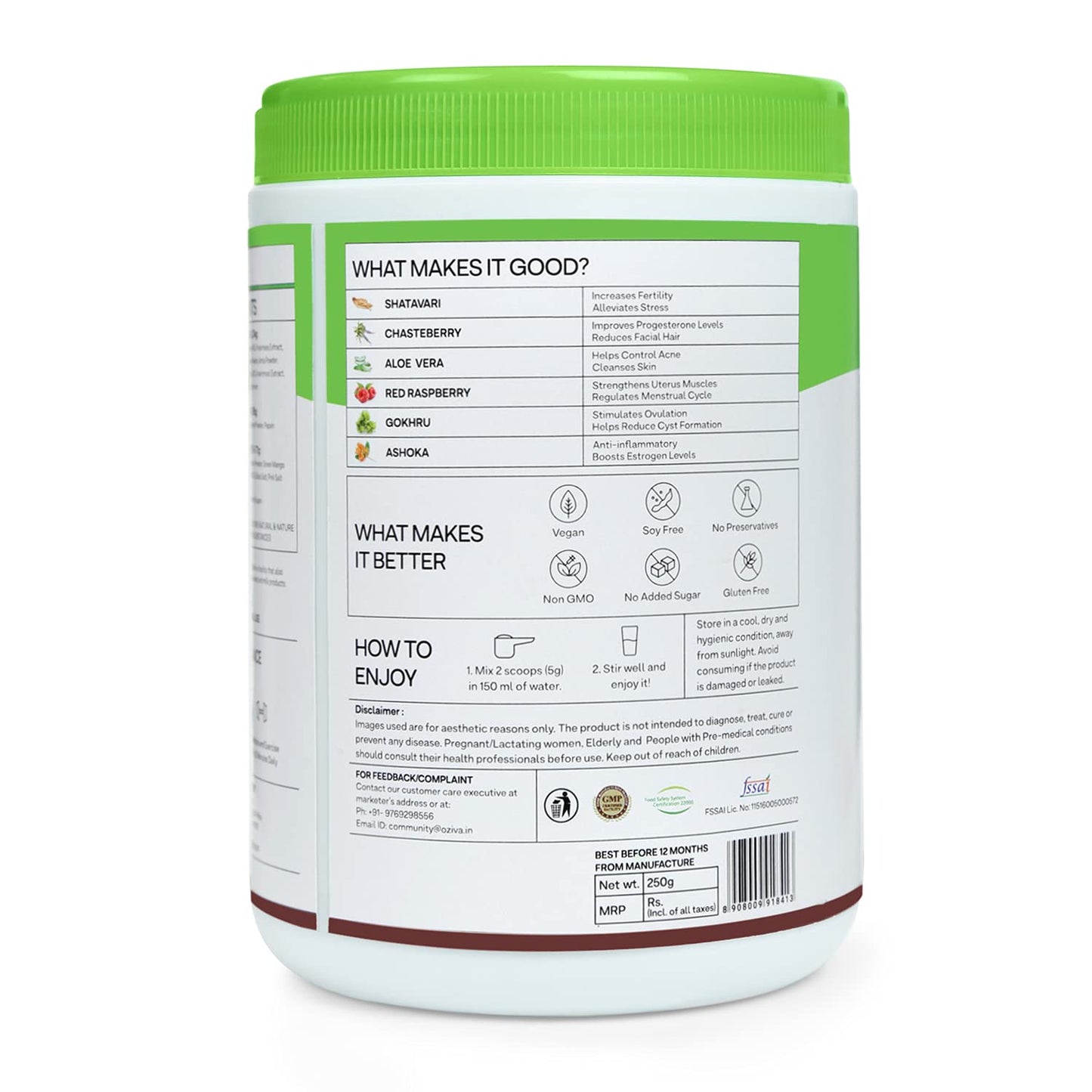 OZiva Plant Based Herbalance For Pcos - 250 gm - Pack of 1