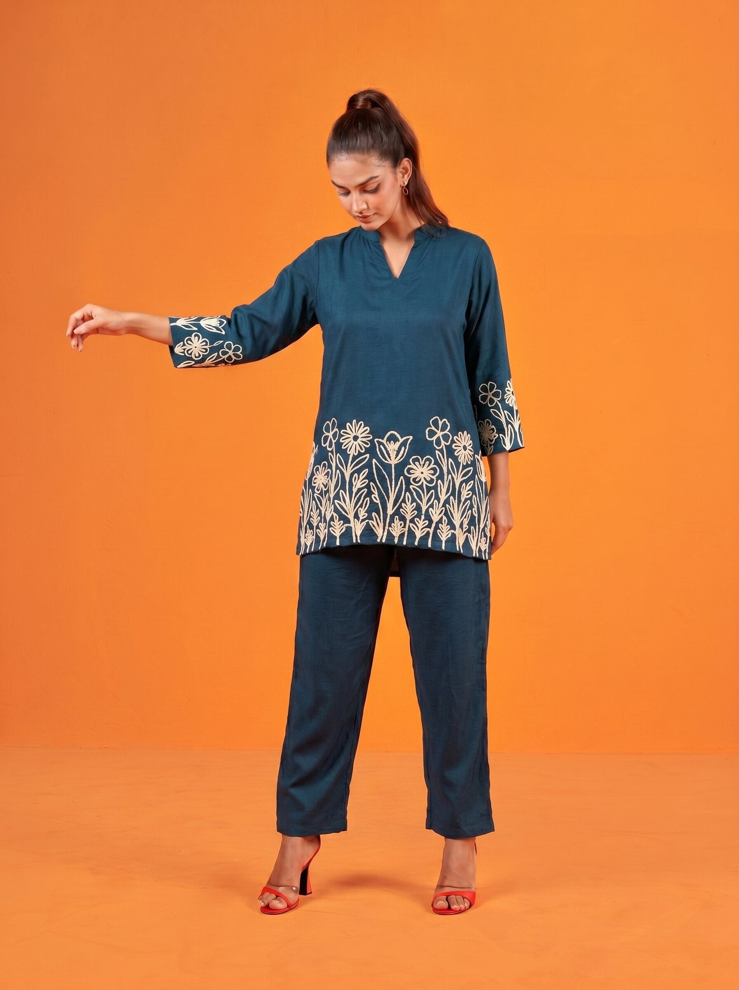 Anaita Teal Stylish Readymade Co-Ords Set