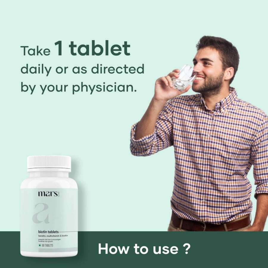 Mars by GHC Biotin Tablets for Beard with Vitamin b7 - 60 tabs