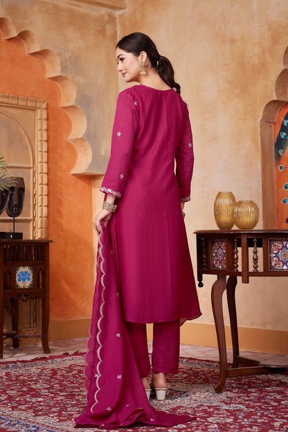 Anaita Pink Anarkali Readymade Suit with Embroidery Work