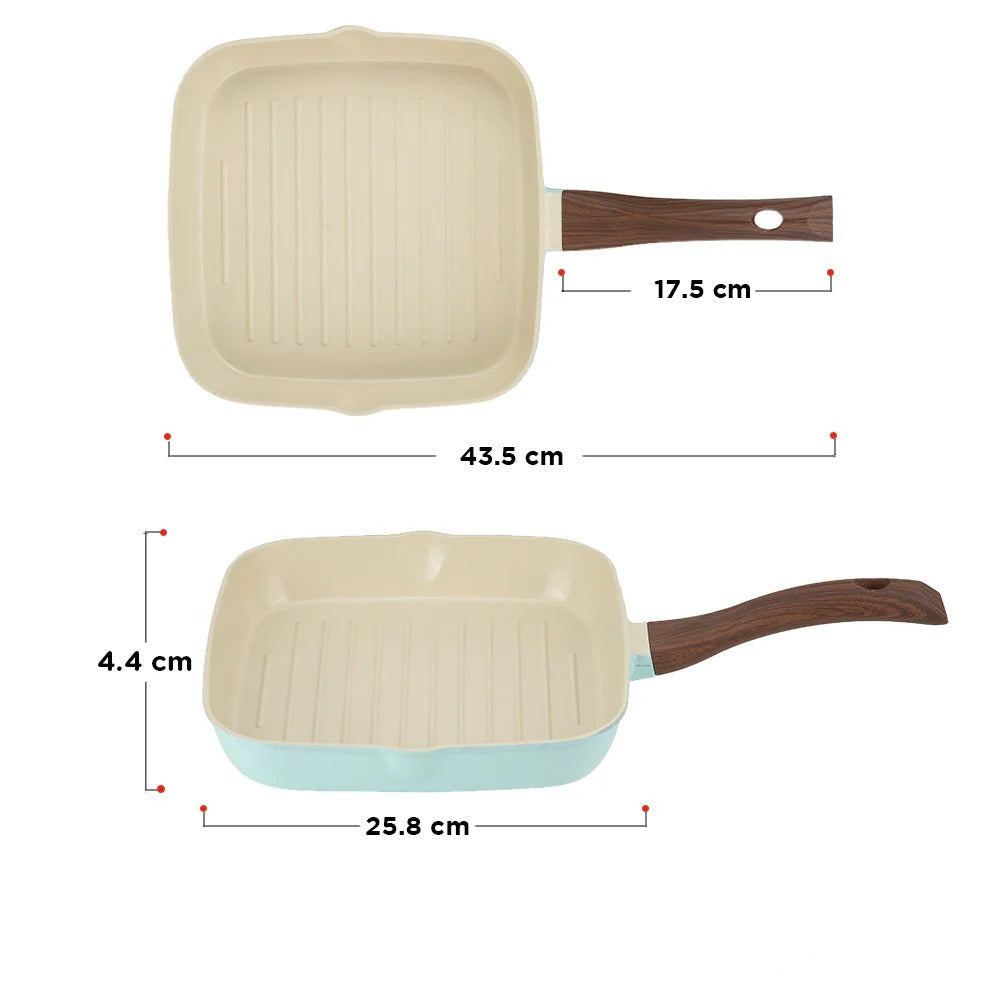 Vinod CeraVit Square Grill Pan Ceramic Non-Stick Induction Friendly