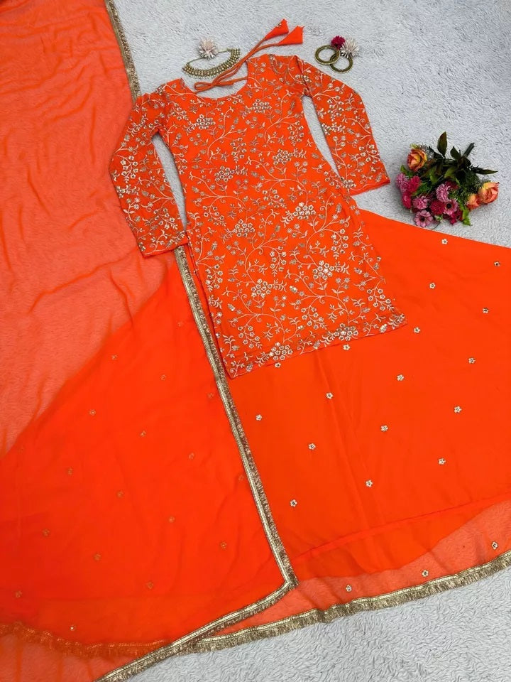 Festival Collection Classic Faux Georgette Top Lehenga & Dupatta