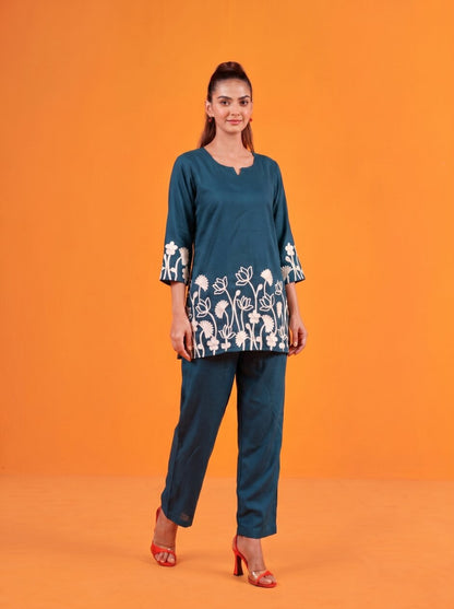 Anaita Teal Stylish Readymade Co-Ords Set