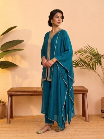 Anaita Teal Stylish Readymade Co-Ords Set