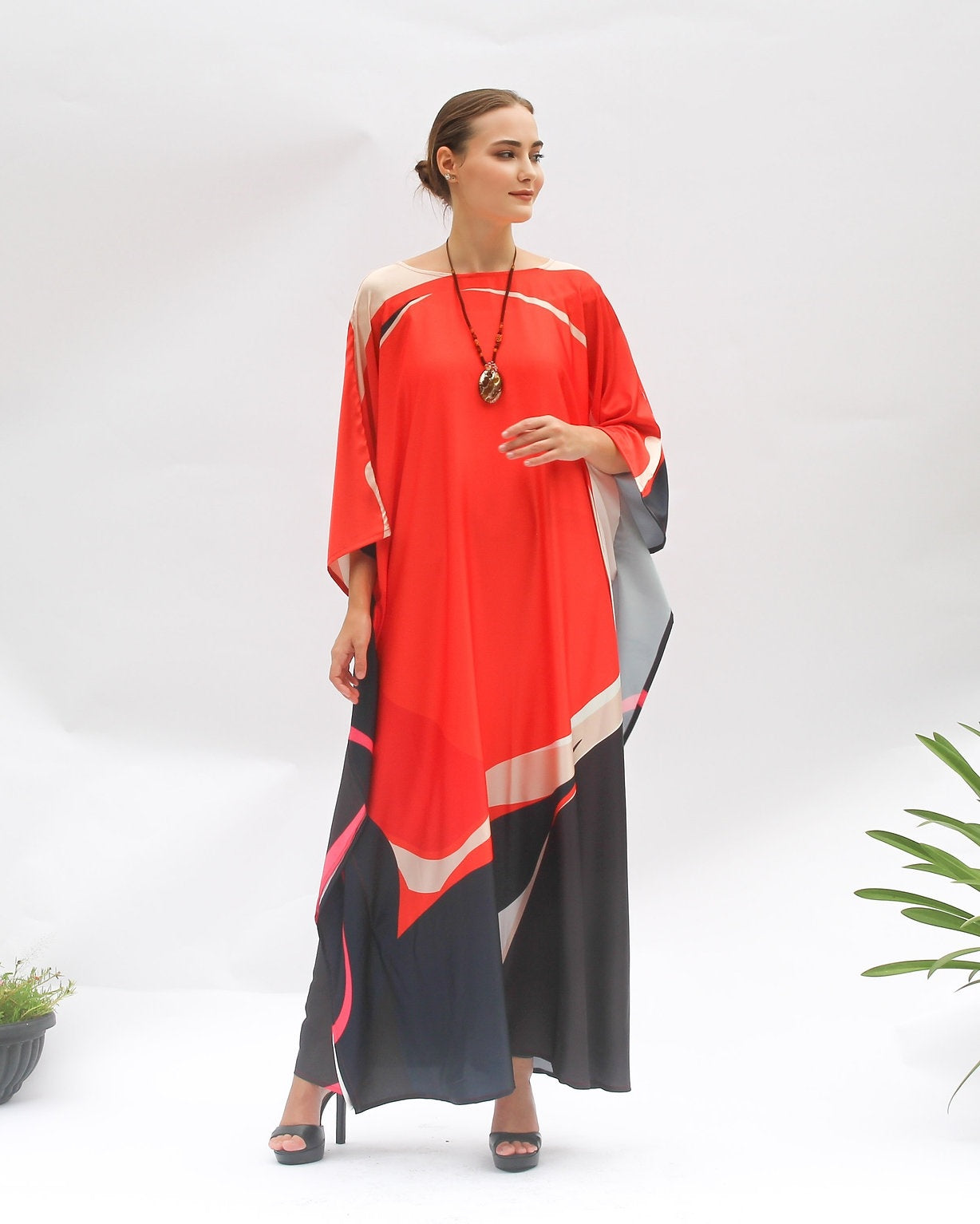Soft Satin Silk Long Kaftan For Women's