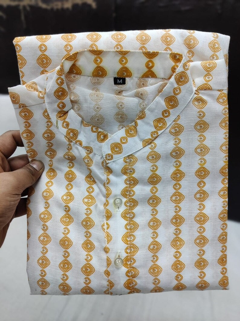 Heavy Magic Cotton Kurta Pajama For Men's & Kid's Combo Set