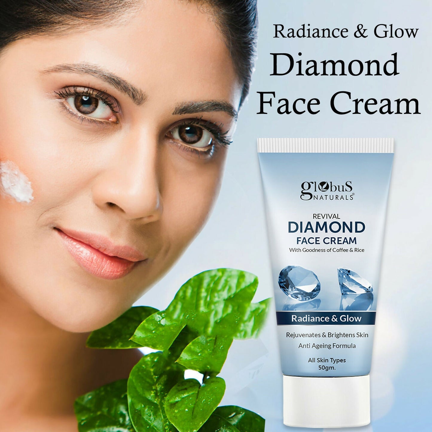 Globus Naturals Revival Diamond Face Cream, Suitable For All Skin Types