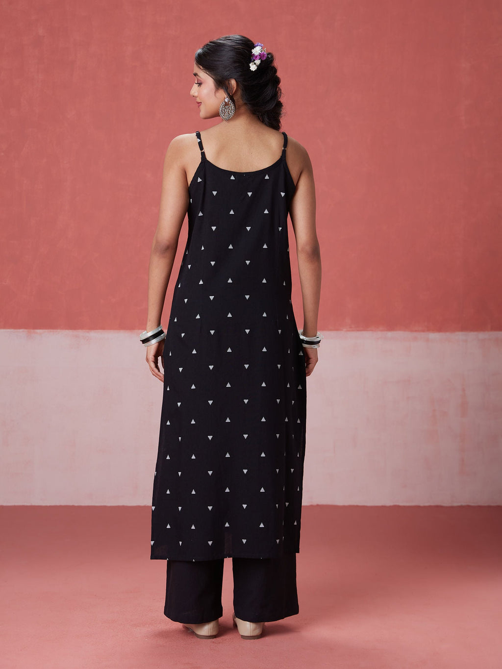 Likha Black Kora Printed kurta, Pant & Dupatta LIKSKD250 (Set of 3) - M