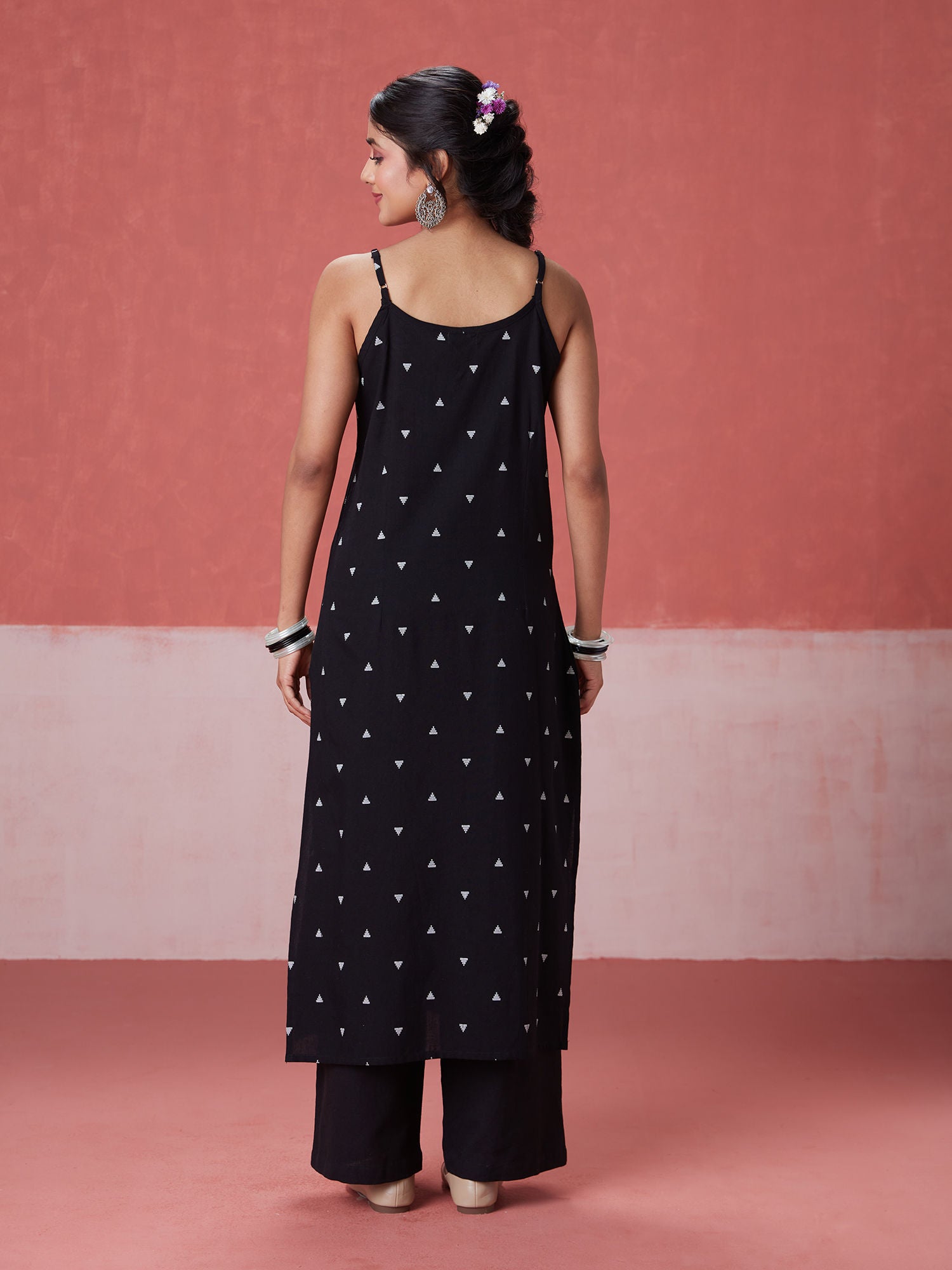 Likha Black Kora Printed kurta, Pant & Dupatta LIKSKD250 (Set of 3) - M