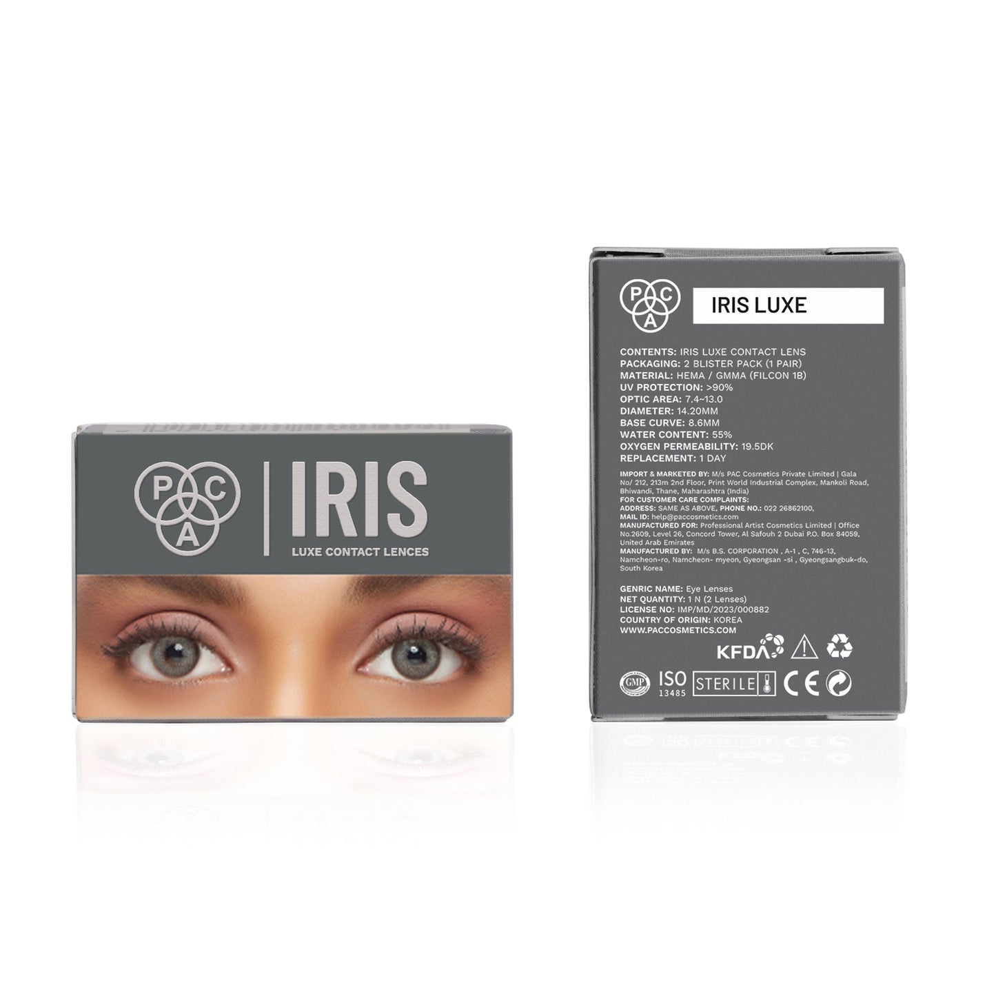 PAC Studio IRIS LUXE Daily Lenses Moonstone - Comfortable Natural Looking Lenses, Soft Non-Irritating