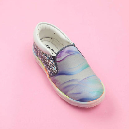 Tiny Bugs Unisex Sea Printed Slip Ons Sneakers - Grey