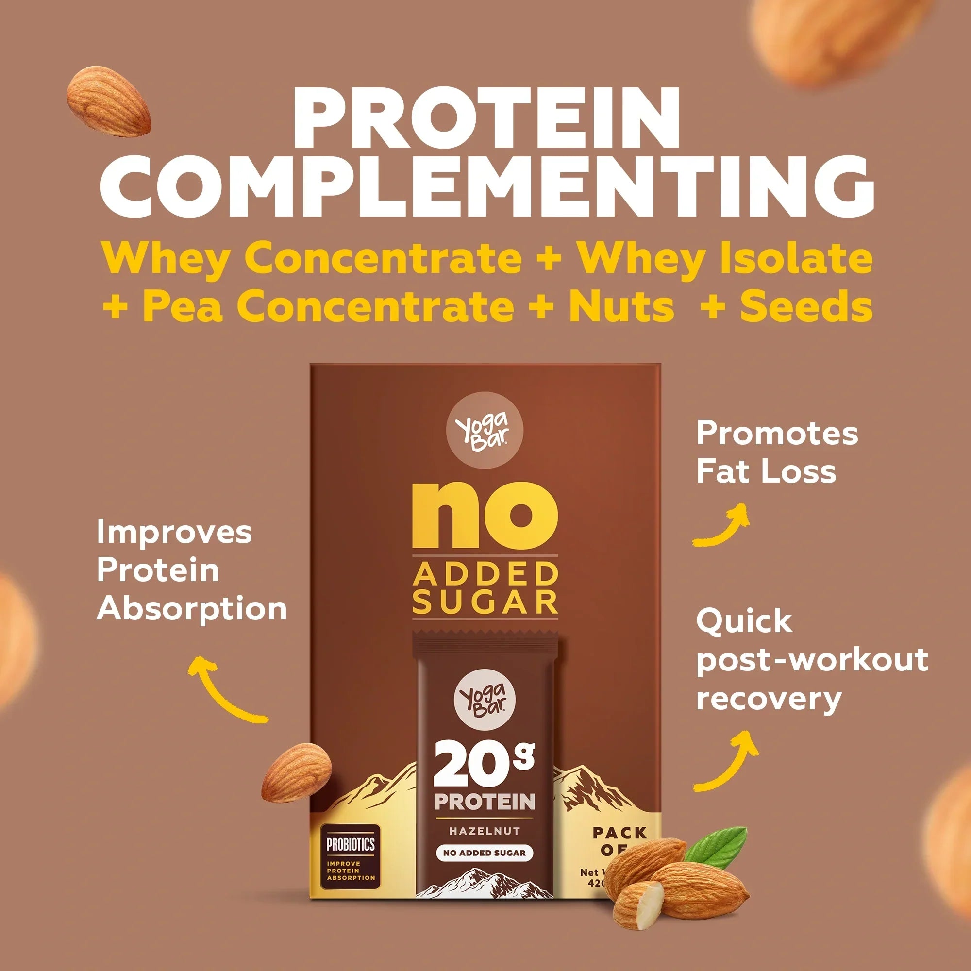Yogabar Hazelnut 20g Protein Bar - 420 gms