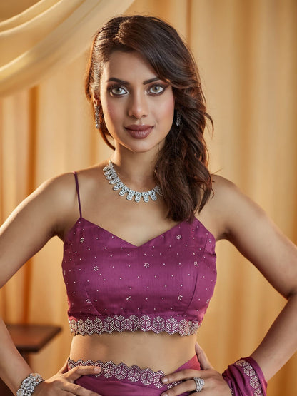 kasee Beads and Stones Pure Chiffon Saree