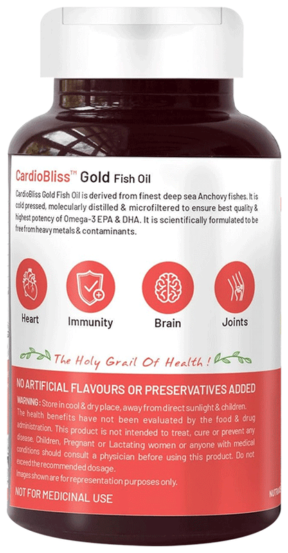 Bliss Welness Heart Health Arctic Fish Oil High Potency Omega-3 Softgel Capsule