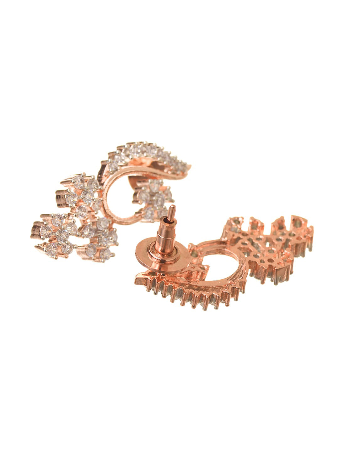 Saraf RS Jewellery Rose Gold-Polished White AD-Studded Jewellery Set
