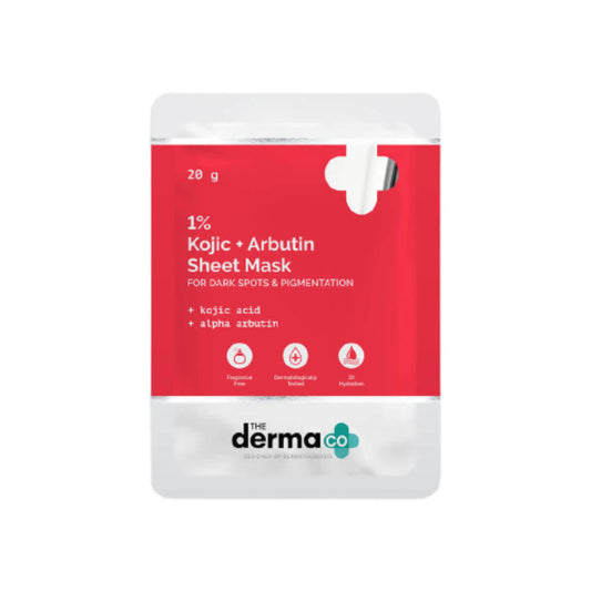 The Derma Co 1% Kojic + Arbutin Sheet Mask - 20 gms