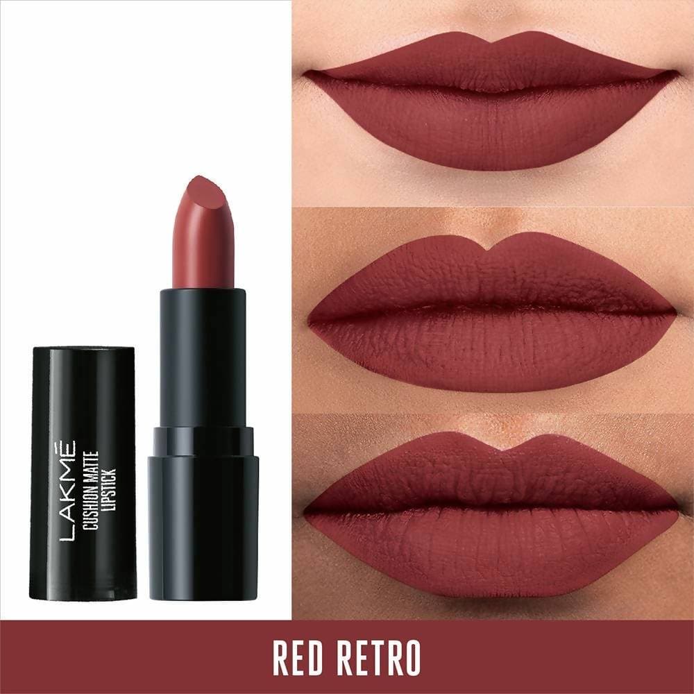 Lakme Cushion Matte Lipstick Red Retro - 4.5 gms